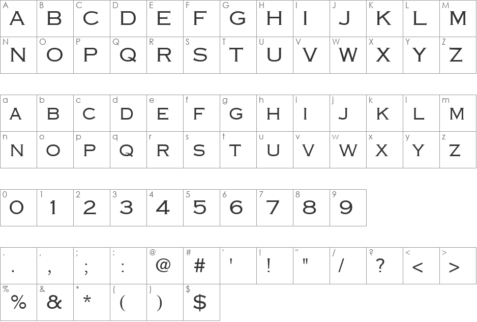 CooperPlanck4 font character map preview