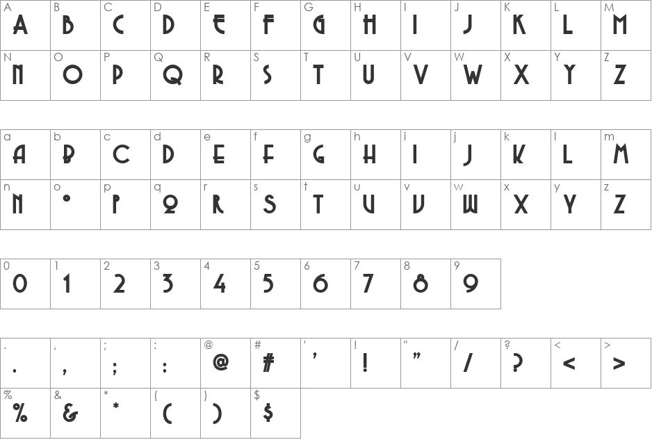 Copasetic NF font character map preview