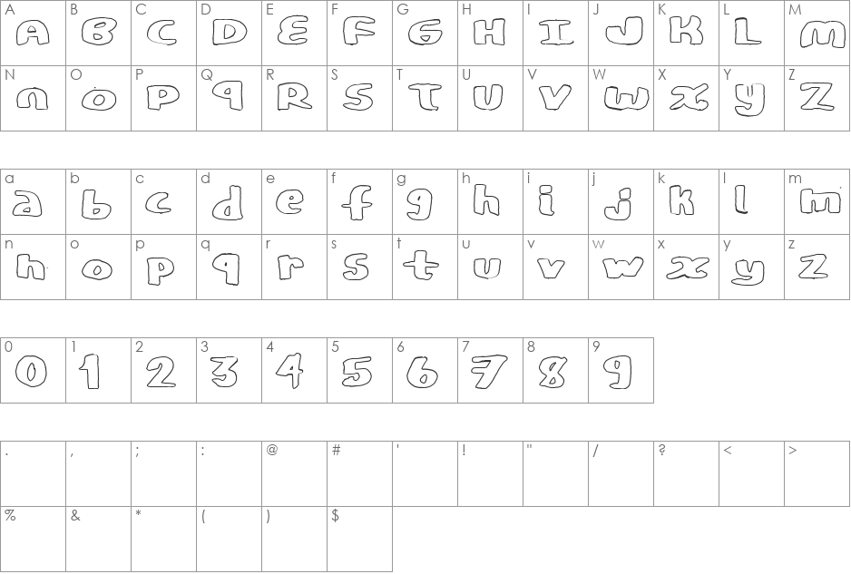 CopyStand font character map preview