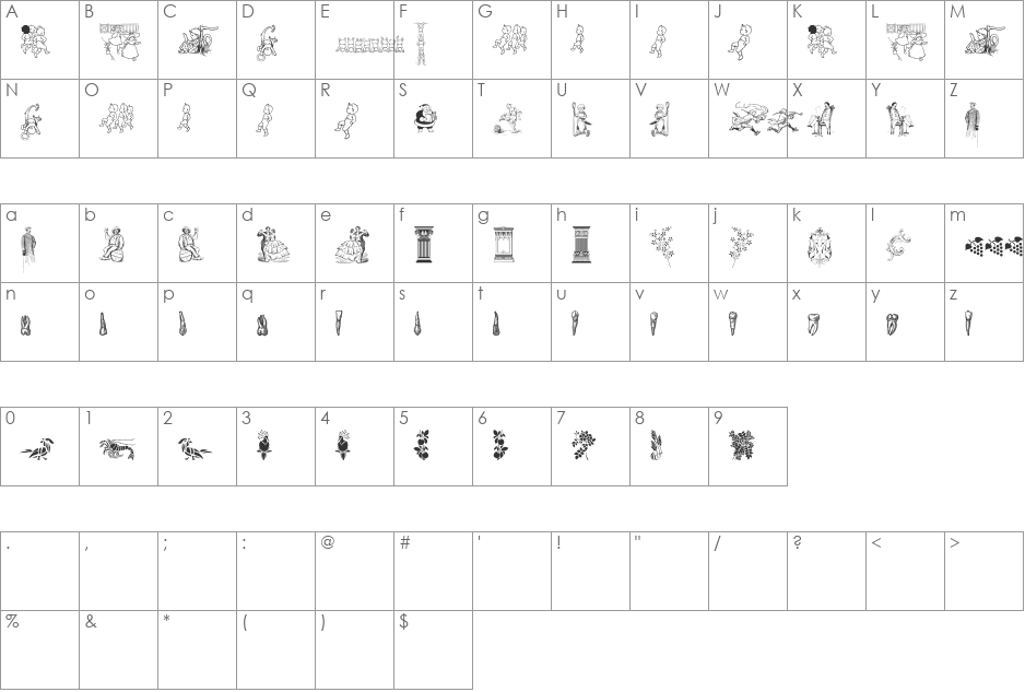 Cornucopia of Dingbats Two font character map preview