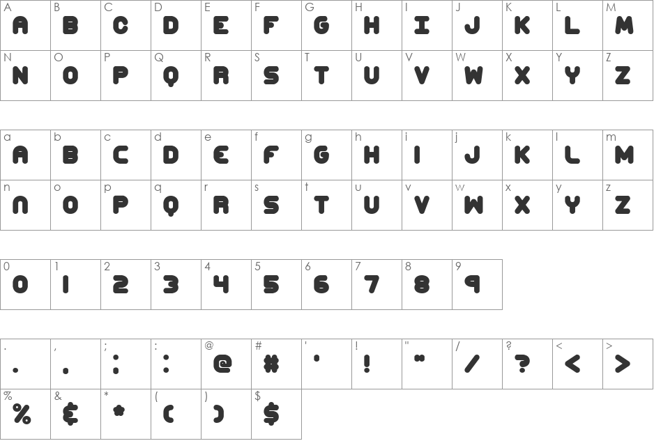 Corpulent Caps (BRK) font character map preview
