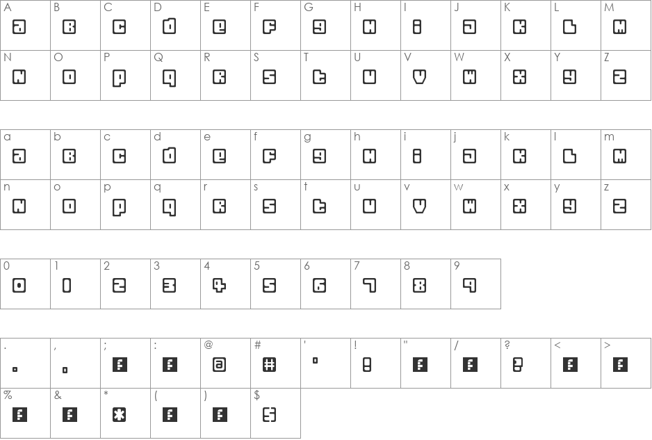 alexfont font character map preview