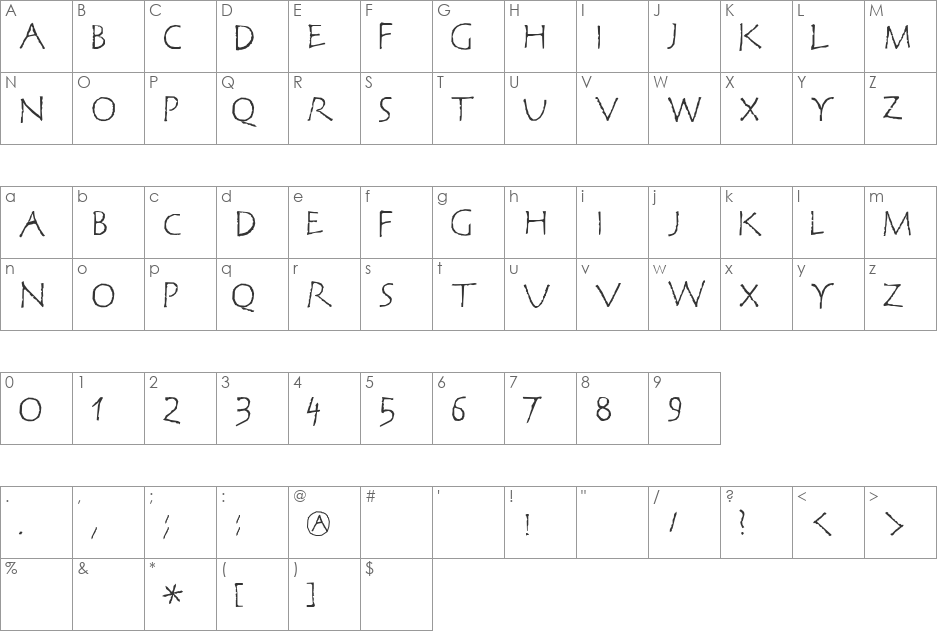CorrodetClassicaps font character map preview