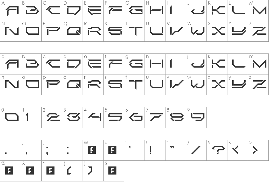 Corruptor Clean LDR font character map preview