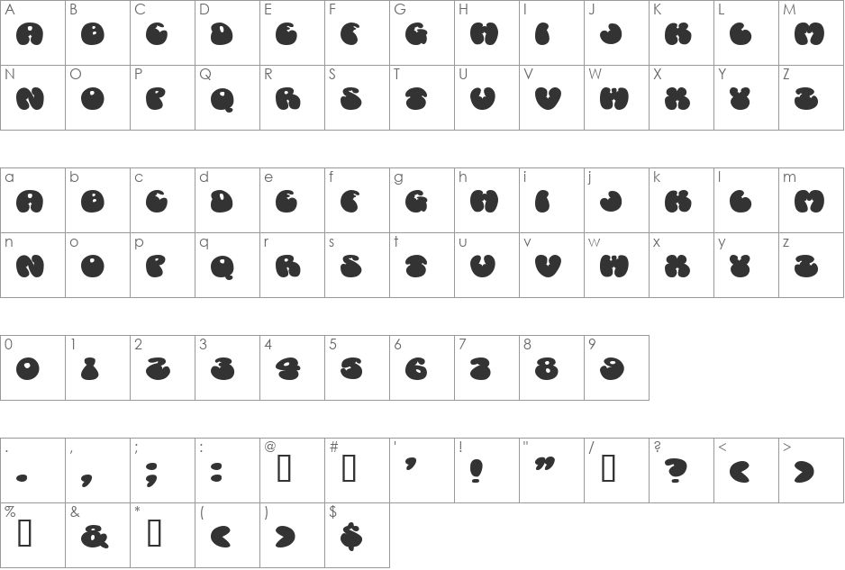 Cosmoscandy font character map preview