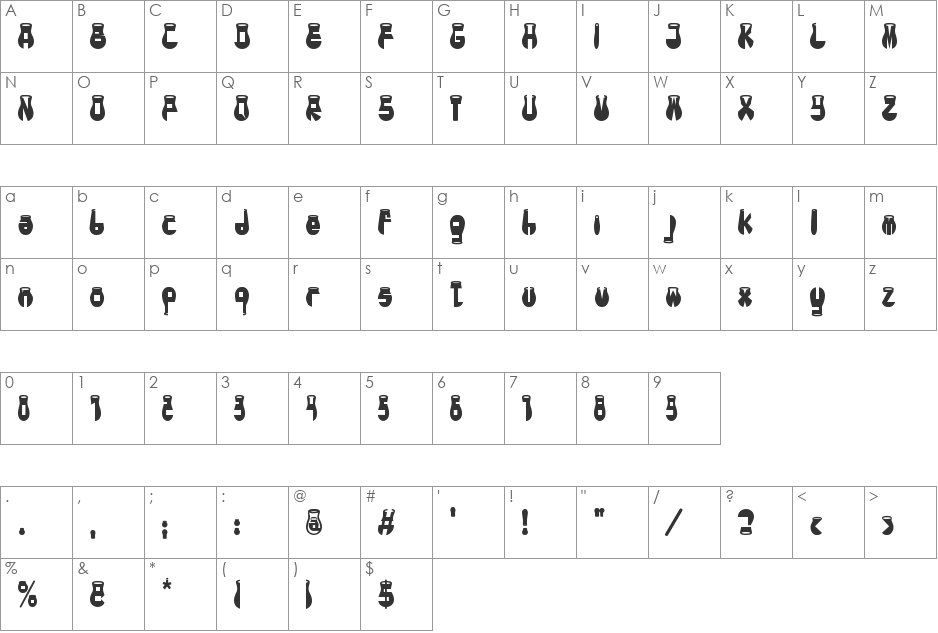 CotoCity font character map preview