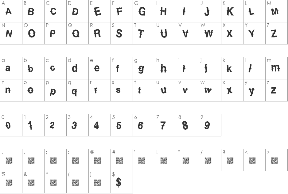 CountryDiamonds font character map preview