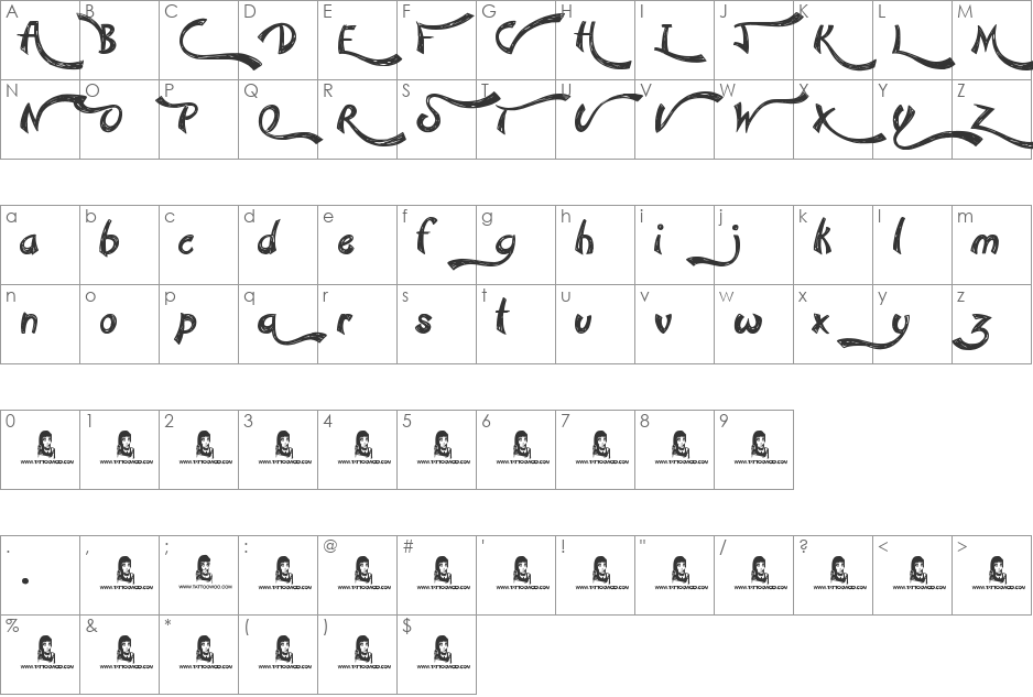 Cow Jump font character map preview
