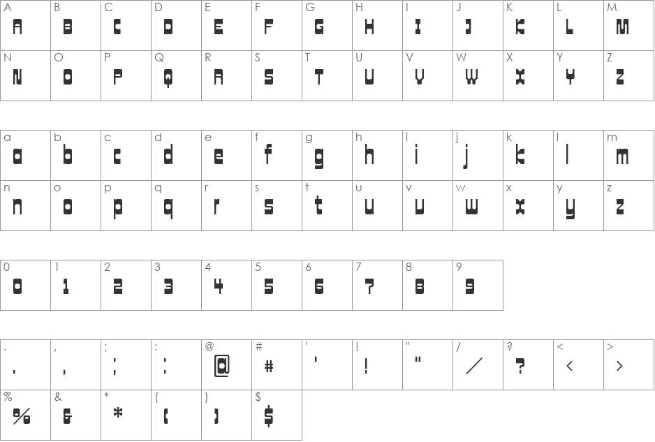 Cowboy Hippie Pro font character map preview