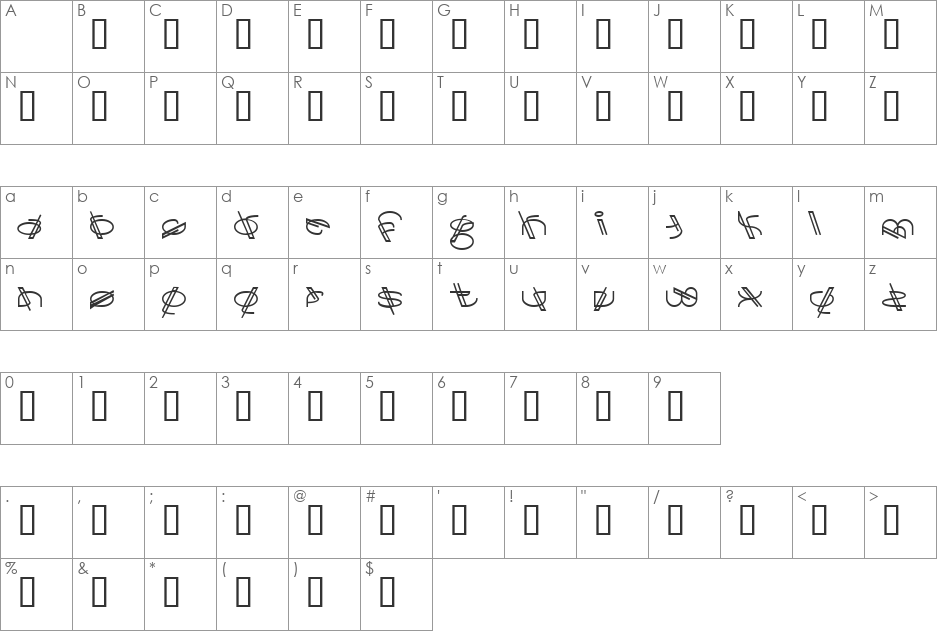 Cracko Deco font character map preview