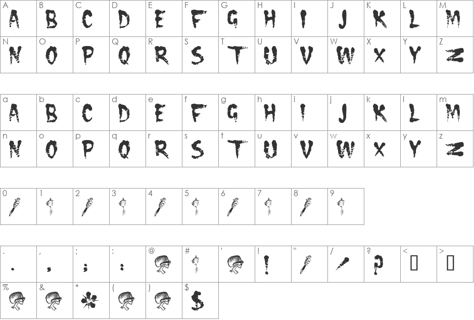 CRAMPS font character map preview