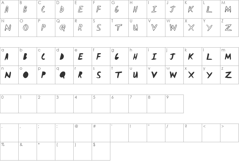 CRAY CRAY FOR YOU font character map preview