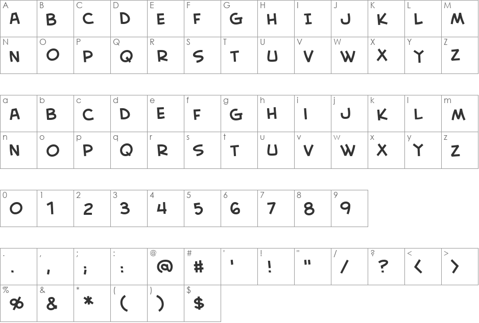 CreativeBlock BB font character map preview