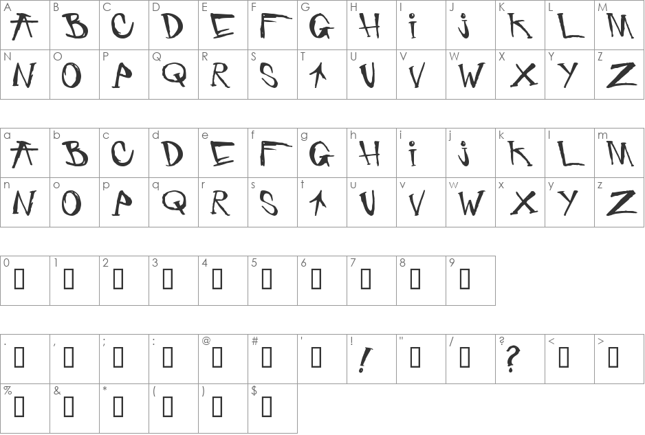 criminal security font character map preview