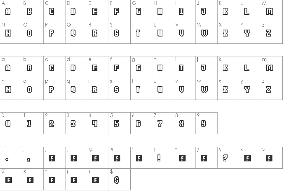 crispy font character map preview