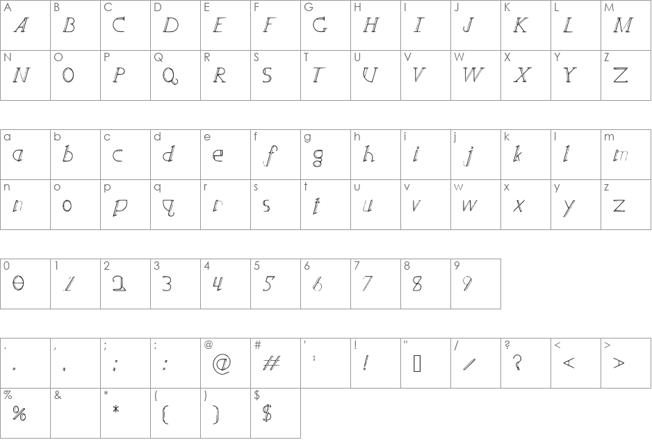 CrispyWu font character map preview