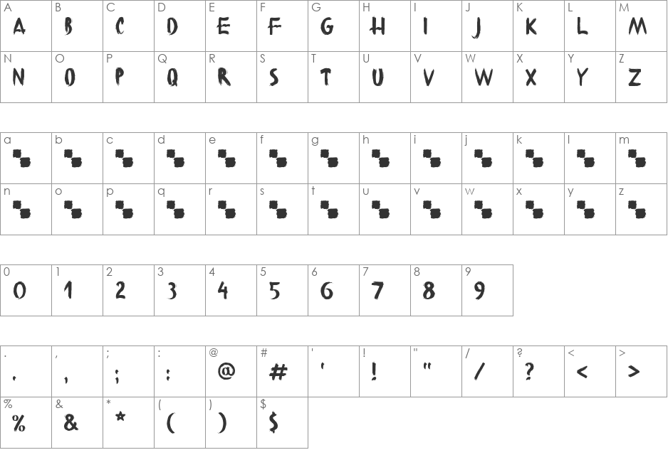 Croatia Hrvatska font character map preview
