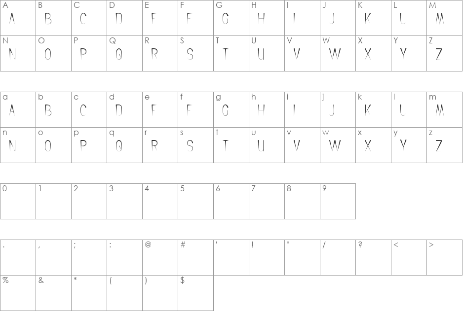 CROCHET PATTERN font character map preview
