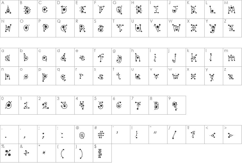 crop circles font character map preview