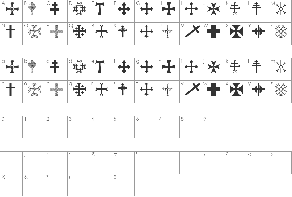crossbats tfb font character map preview