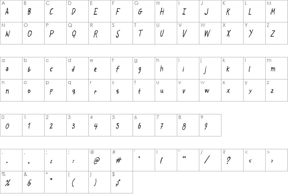 Crosspatchers delight normal font character map preview