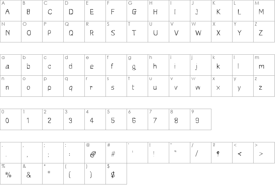 CRU-Nattapong-HandWritten-Regul font character map preview