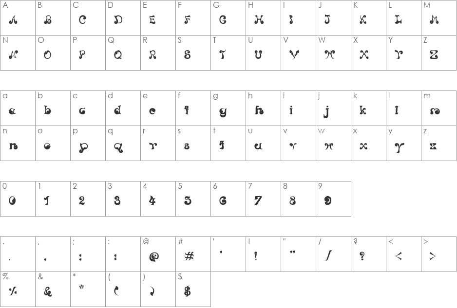 CRU-Nonthawat-Regular- font character map preview