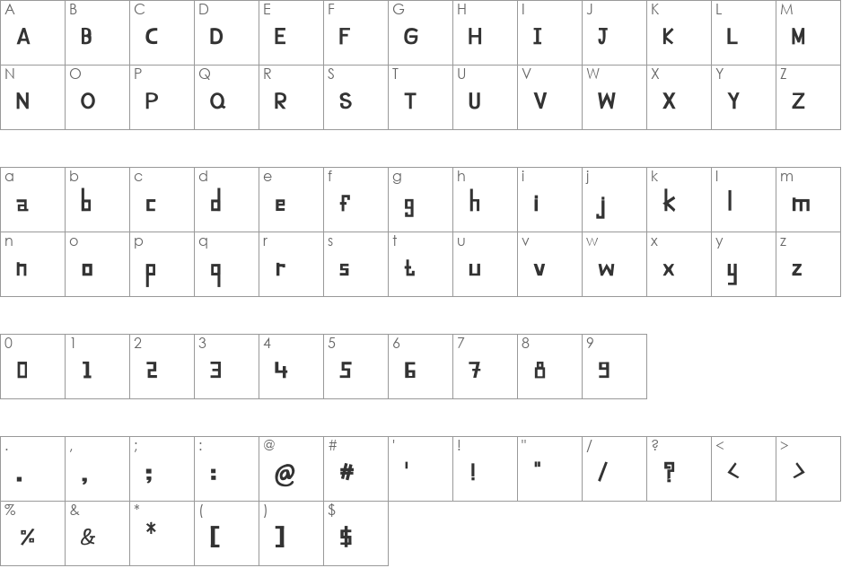 CRU-Suttinee-Bold font character map preview