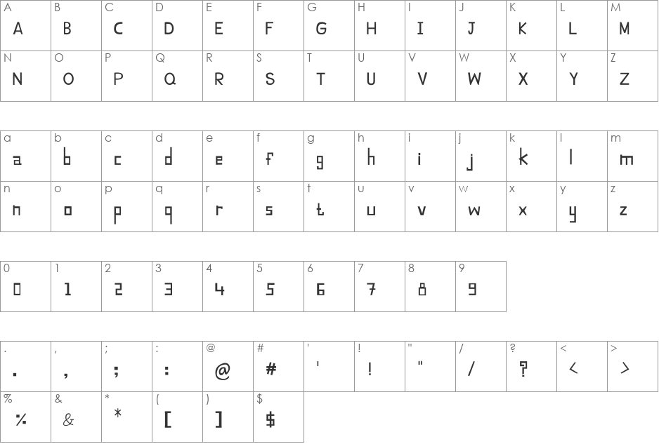 CRU-Suttinee-Regular font character map preview