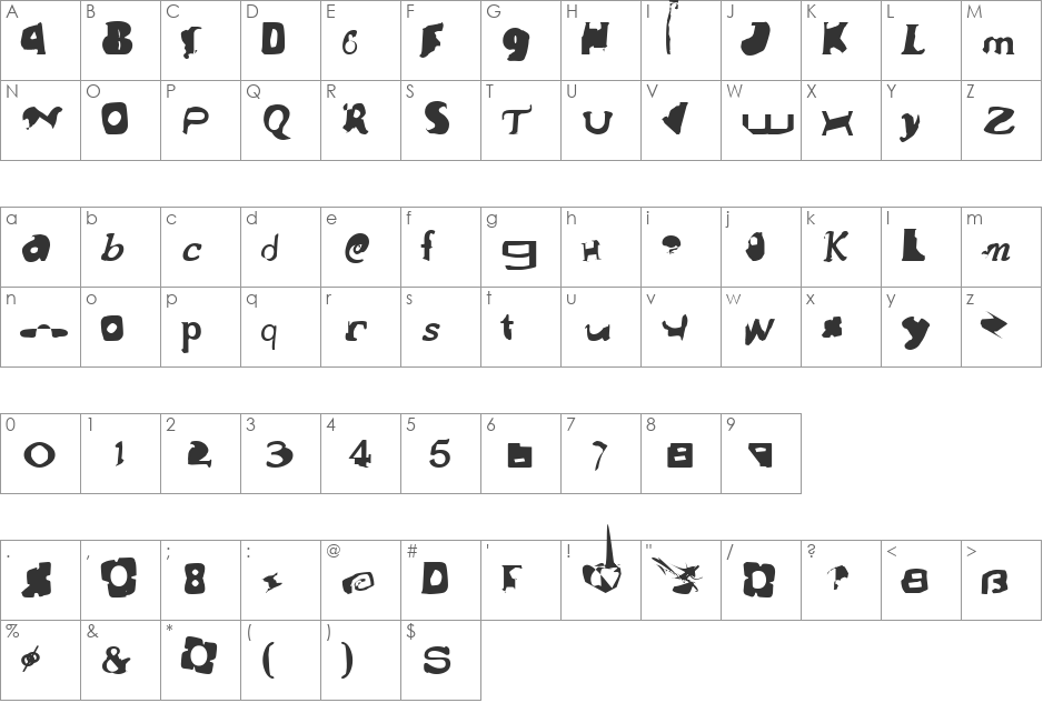 crumbs font character map preview