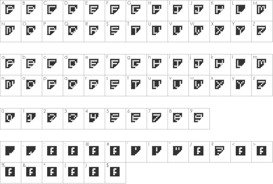 Crunch Munch font character map preview