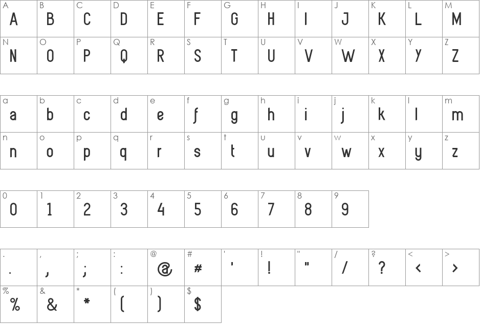 crypteo font character map preview