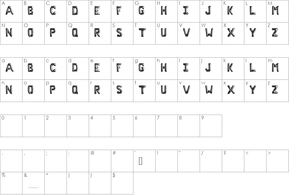 Cry_Baby font character map preview