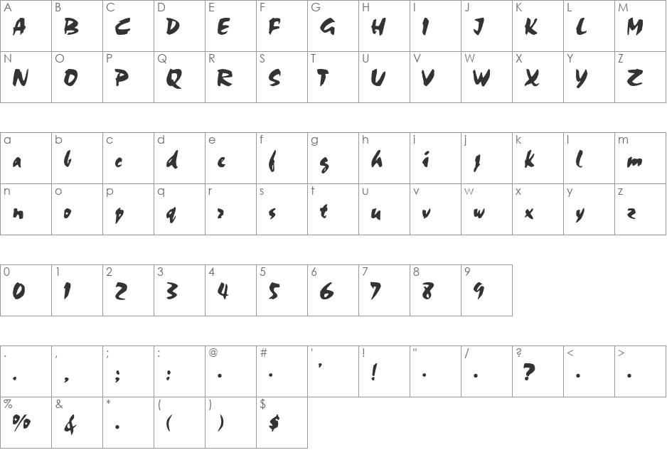 CSD-Chalk-Normal font character map preview
