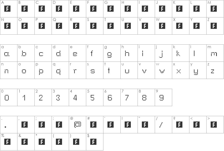 cubcarrot font character map preview