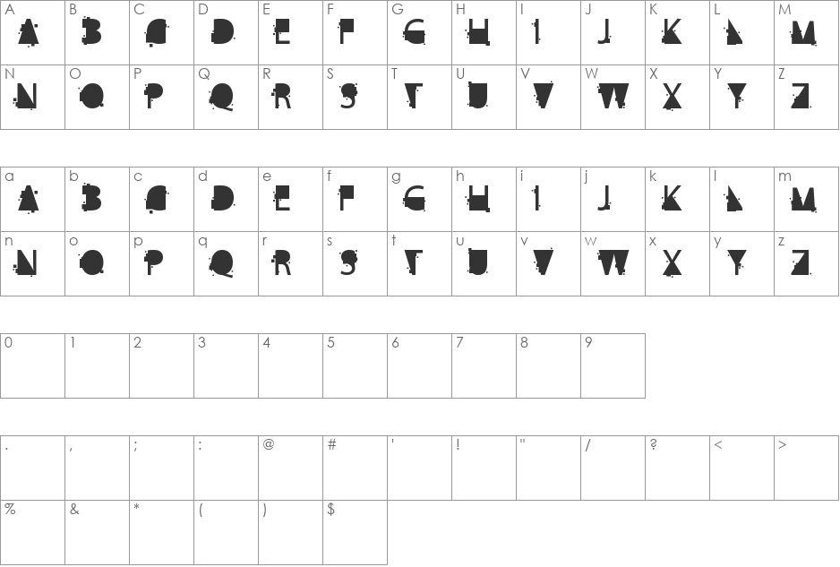 cube kila font character map preview