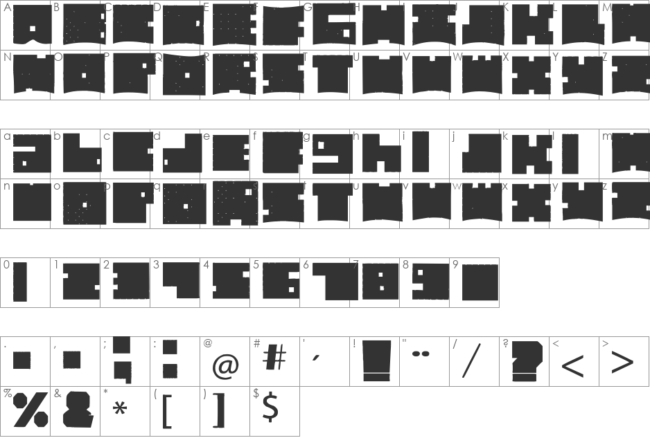Cubic Bold font character map preview