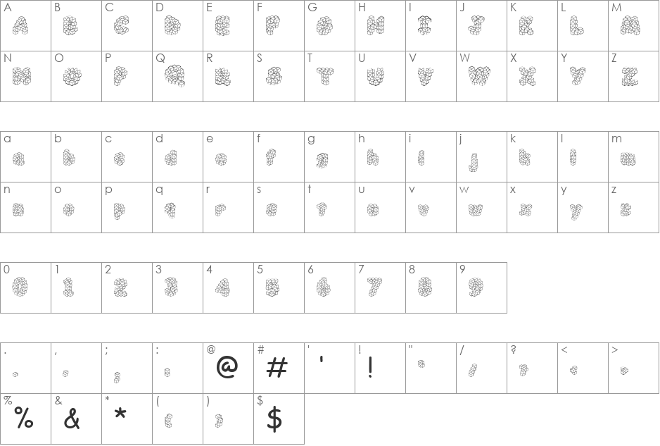 Cubic Sans font character map preview