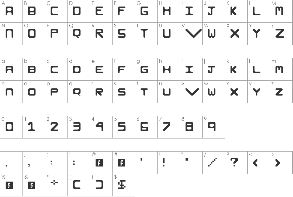 Cuddles font character map preview