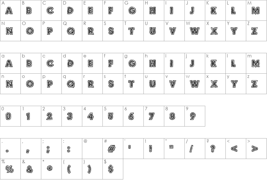 Culdesac font character map preview