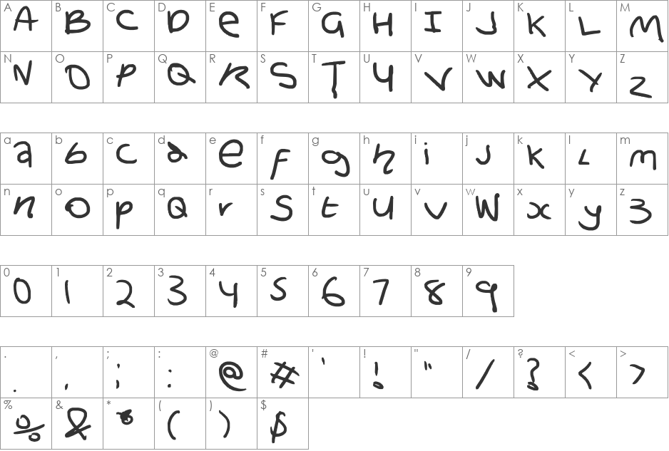 curly georgia font character map preview