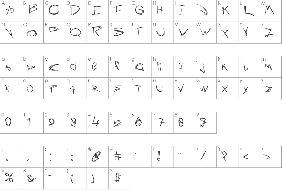 CurrentlyLiving font character map preview