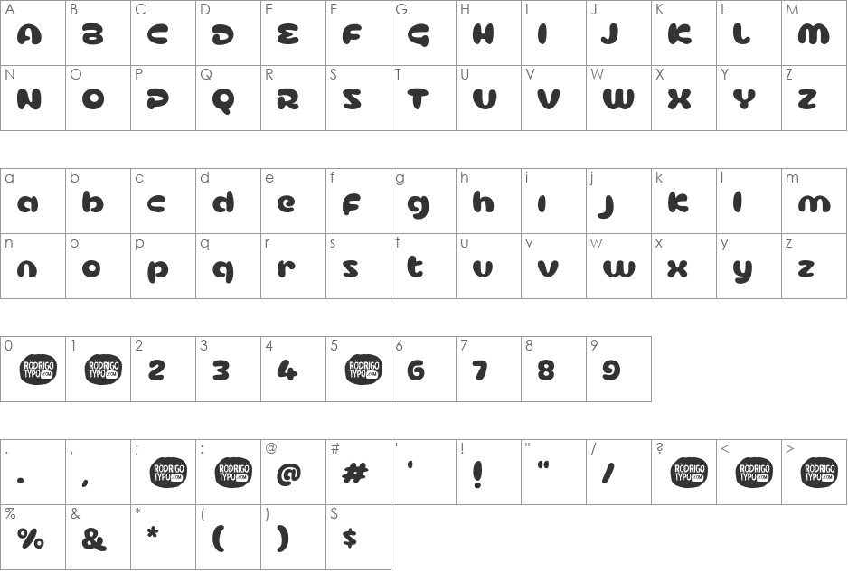 Cusco font character map preview