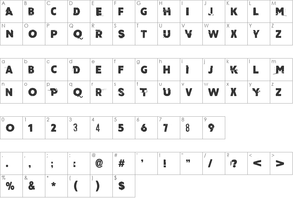 Cut the crap font character map preview