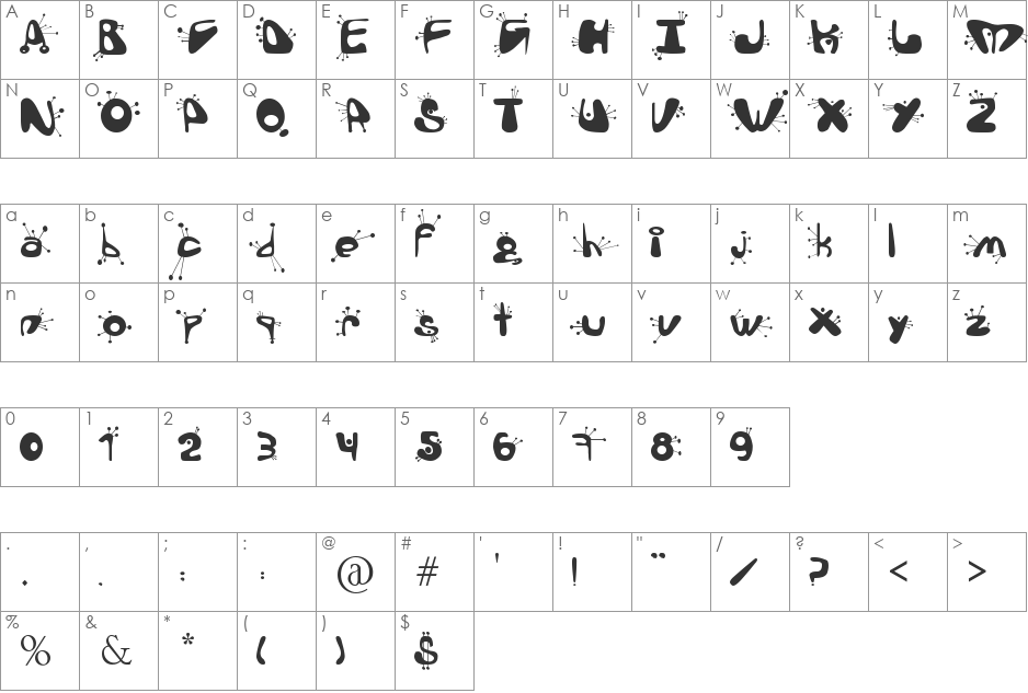 alien language font character map preview
