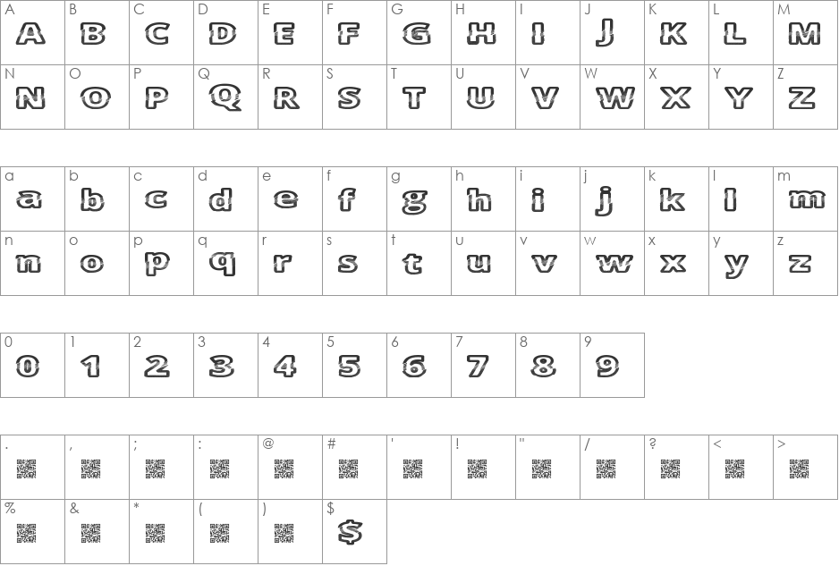 CutFive font character map preview
