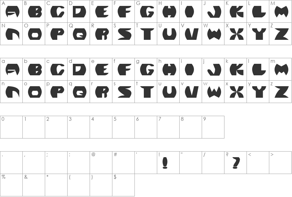 Cyber Phonic font character map preview