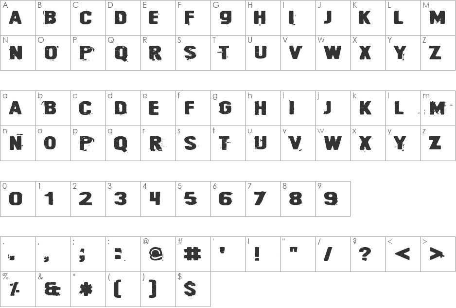 Cyberpnuk2 font character map preview