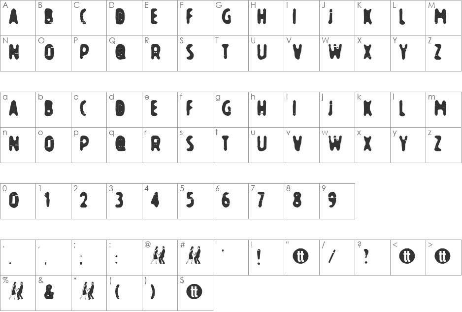Cynic font character map preview
