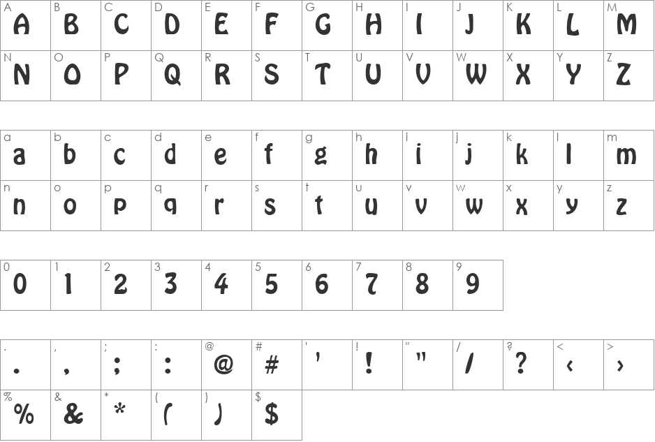 CyrillicHover font character map preview